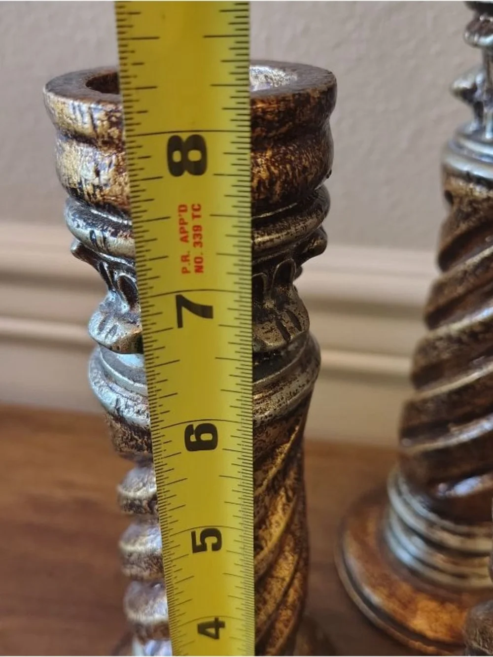 Vtg Neoclassical Gold Twisted Pillar Candlestick Holders Set 3 Hollywood Regency